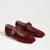 Michaela Velvet Flat - Raspberry