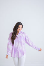 Load image into Gallery viewer, Striped Button Down- Lavender
